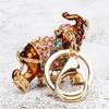 Genuine Rhinestone Elephant Keychain Fashion Drop Design Shiny Accessory for Women Car Key Holder Bag Ornament Elegant Appearance