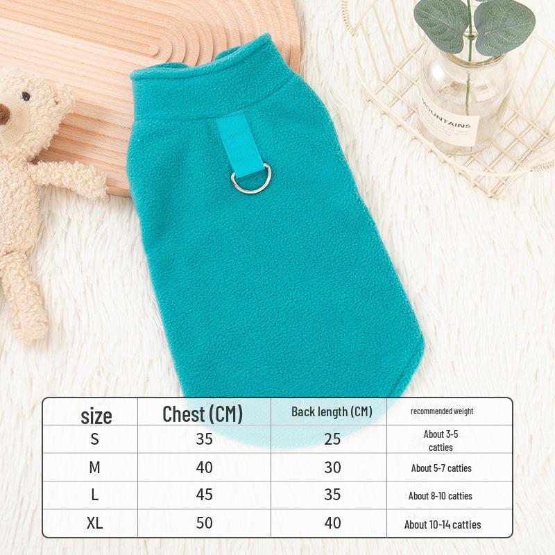 Thick Polar Fleece Dog Sweatshirt with Leash Attachment - Universal Pet Clothing for Autumn and Winter