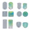 2 Sets DIY Keychain Pendant Silicone Mold Set Crystal Epoxy Resin Mold Round Rectangle Pendants Jewelry Making Casting Mould