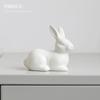 Ceramic Easter Bunny Figurines Small Easter Decoration Cute Animal Ornaments  Easter