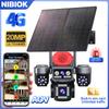 NIBIOK Built-in SIM Card 4G Solar Camera 4-Lens 20MP 28000mAh Battery Night Vision IP CCTV IP66 Waterproof AOV Solar Camera