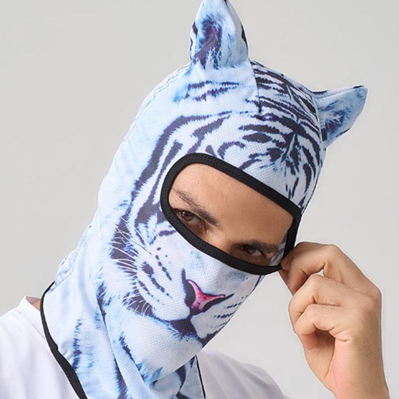3D Кошка Лыжный Балаклаваживотное Маска для лица Полностью закрывающая лицо Капюшон Маска Милая Животнаябалаклава Мотоциклетный Мотокросс Лыжный Сноуборд Шапка