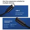 USB C Extension Cable With On/Off Power Male Female Data To Cable Transfer Extension X1U4