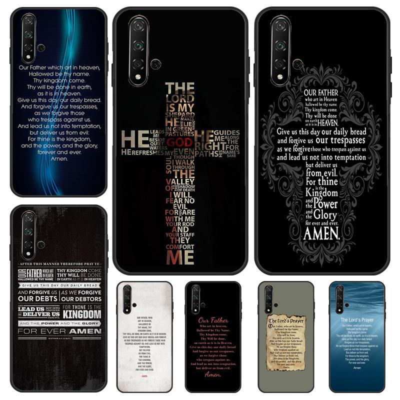 Christianity Lord Prayer Case For Huawei Nova Y90 Y70 Y61 Y60 9 10 SE Nova 5T 11i 8i 7i 3i P20 P40 P30 Lite P60 Pro