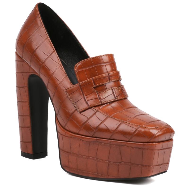 Сексуальные туфли на высоком каблуке 14 см, женские туфли на платформе, винтажные, черные, коричневые, на каблуке, для танцев, свадьбы, офиса, женские, большого размера