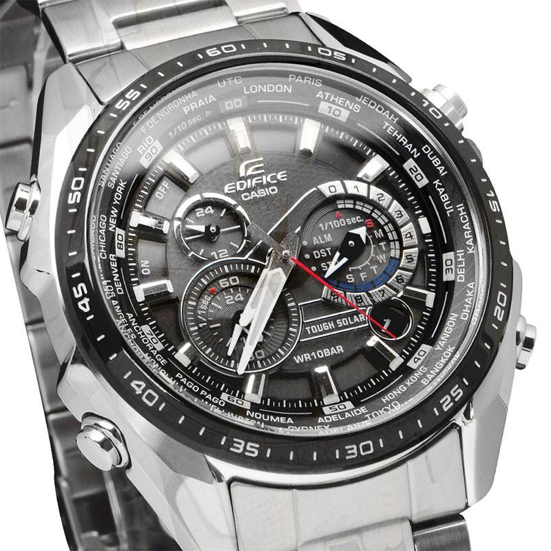 Casio Серия EDIFICE модные бизнес-часы с многошкальным солнечным кварцевым механизмом, стальной браслет, японские и корейские часы, мужские часы EQS-500DB-1A1
