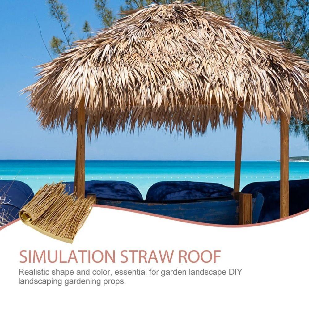 Искусственная имитация соломенной крыши Огнестойкая травяная крыша Украшение для вечеринки Солома Декоративный Дом