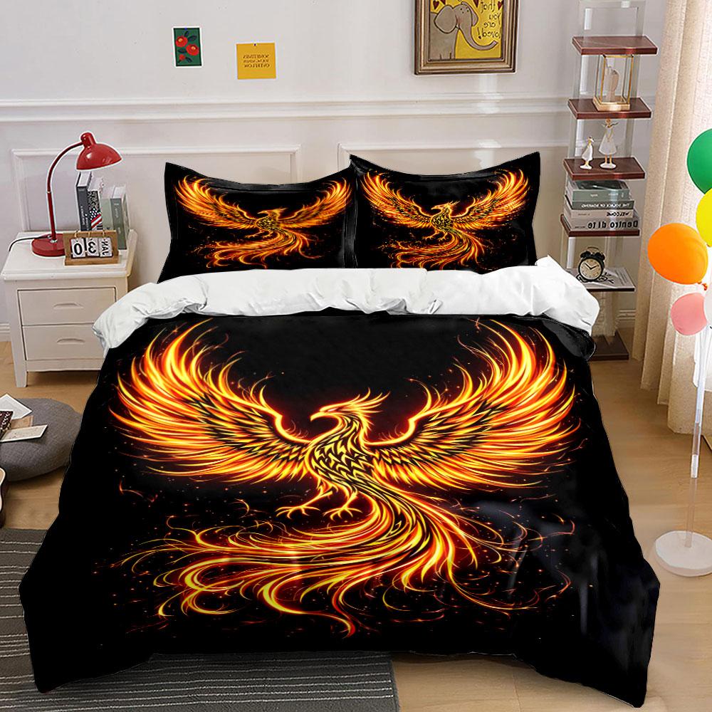 Fiery rebirth, soaring elegance. Bedding sets Duvet covers Pillowcases(1* Duvet Cover 2* Pillowcases without duvet insert)