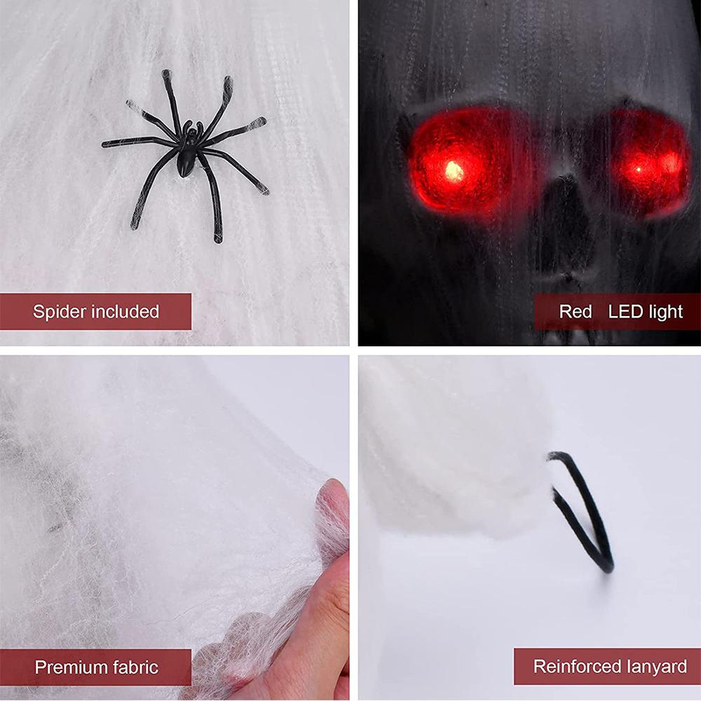 Halloween Skull Decor Voice Activated Decorations With Led Red Eyes For Party