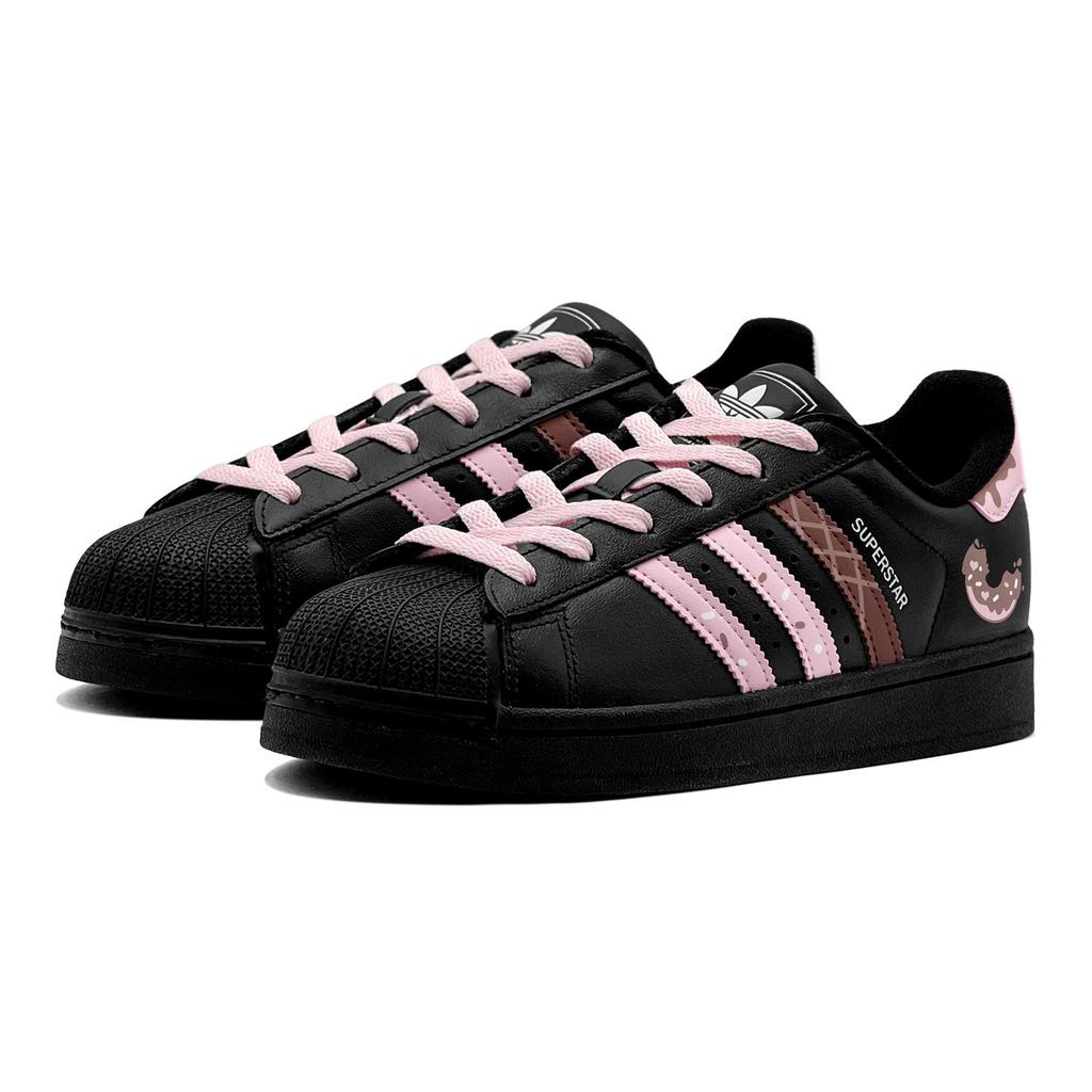 adidas Originals Superstar 2 Для пары, Романтические угощения, Розовый пончик любви, Уличный шик Стиль Милый GS Низкие JH9977(TeamS3-S-BOX)