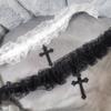 Двойные эластичные кружевные цепочки на ключицы с подвеской-распятием, ожерелье для повседневной носки