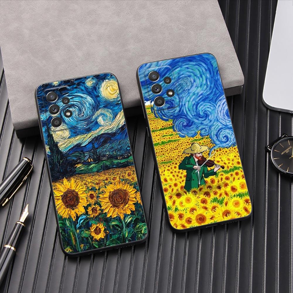 Интересный чехол для телефона в стиле Ван Гога для Samsung Galaxy A57 A56 A37 A55 A36 5G A26 A54 A52 A35 A34 A25 A17 A16 A07 A06 Мягкий чехол