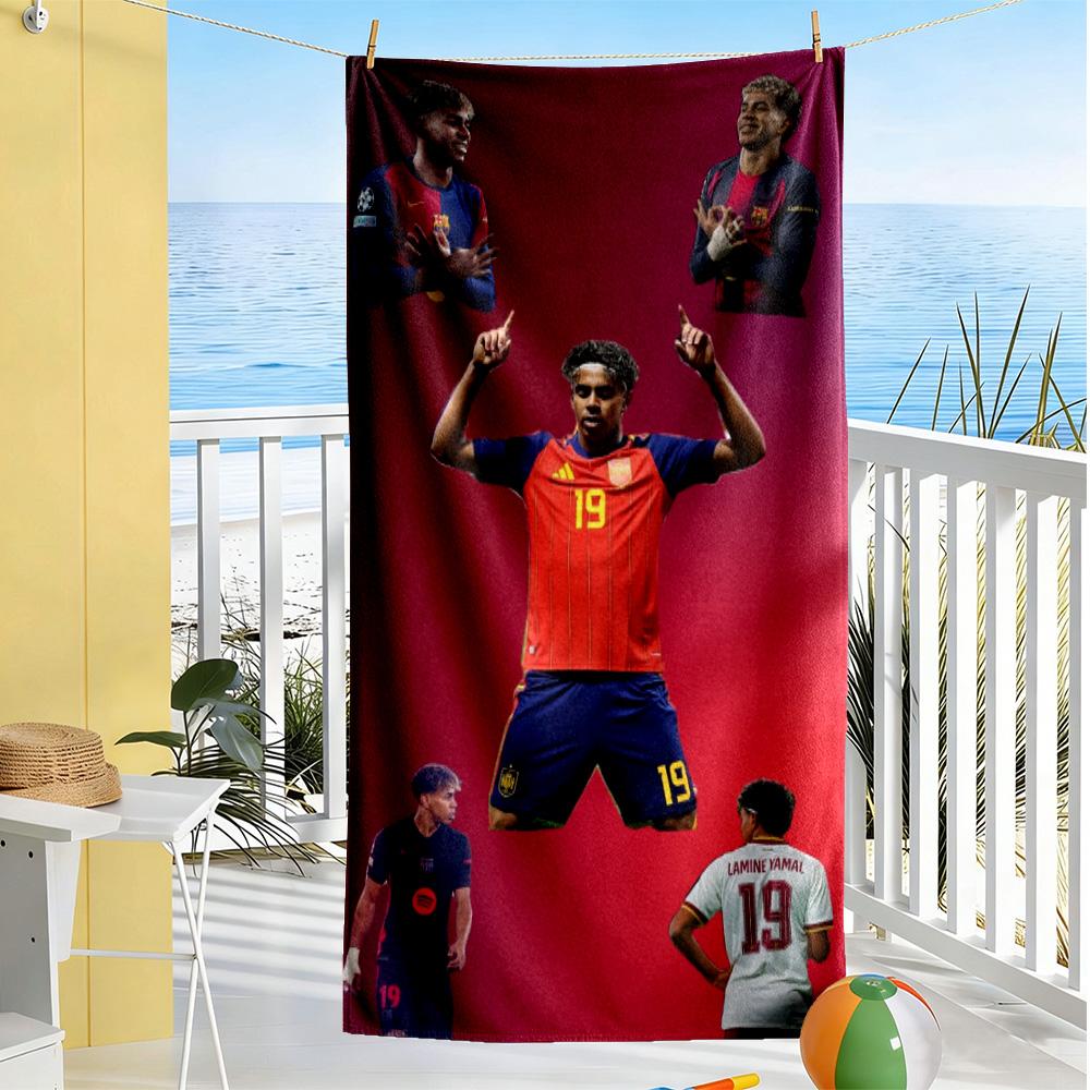 Yamal Barcelona Fc Players Action Beach Towel Soft Durable Quick-Dry Comfortable Lightweight