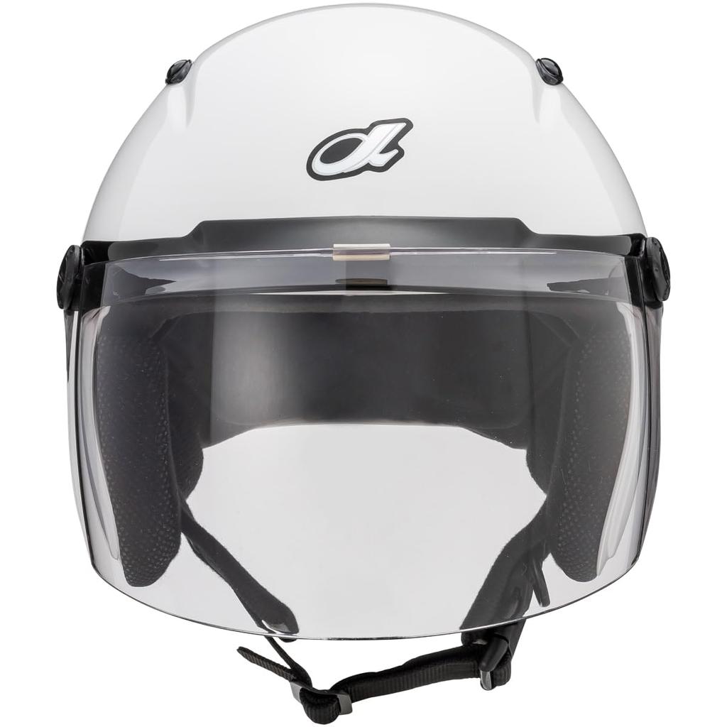Marushin Motorcycle Helmet White Free Size Semi-Jet M-204 (57~59CM)