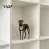 Unique Puppy Art Pieces Vintage Whippet Greyhound Dog Figurine with Hanging Heart Charm, Elegant Versatile Interior Ornament Resin Animal Statue,