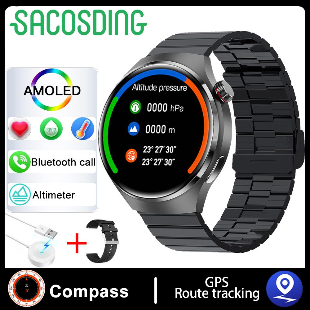 Для SACOSDING NFC Watch 4 Pro NFC Смарт-часы Мужские AMOLED 360*360 HD Экран Артериального Давления BT Call IP68 Водонепроницаемые Смарт-часы