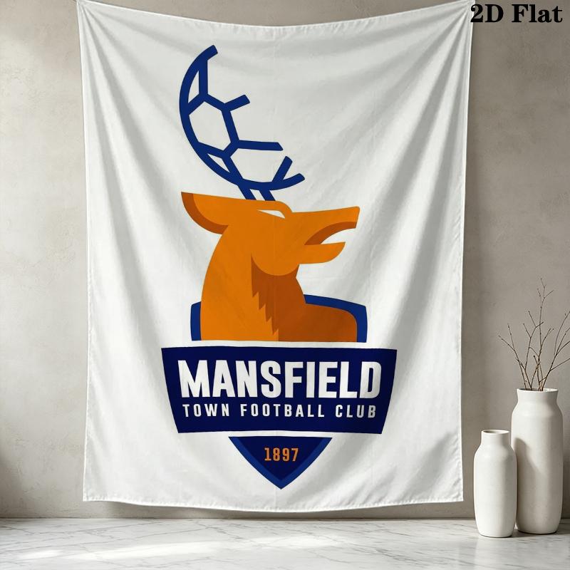 Mansfield Town Fc Wall Tapestry Aesthetic Wall Hanging Printed Fabric Blanket Decorative Tapestries For Bedroom Living Room Home Decor