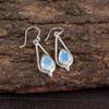 Milky Opal Gemstone 925 Sterling Silver Hnadmade Jewelry Teardrop Earrings 1.50" EE-14-13