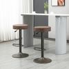 Set of 2 Swivel Bar Stools with Footrest and Adjustable Height, 35x36x64-85cm, Brown