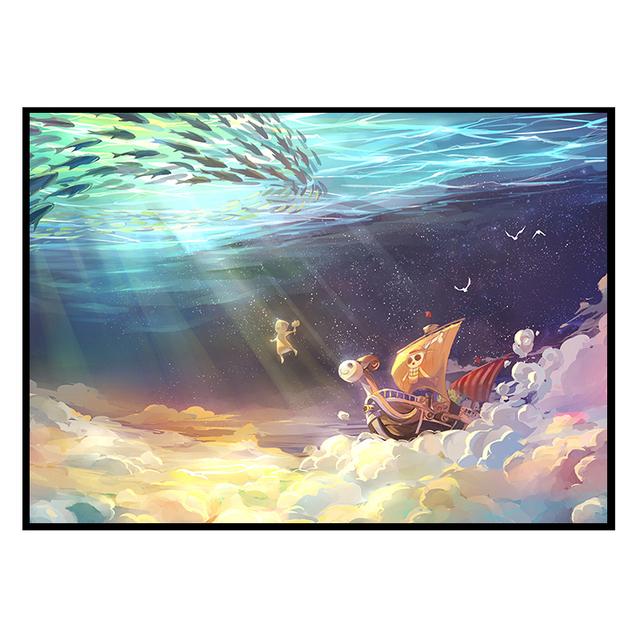 Японское аниме, сплошной постер, настенная живопись, «разыскивается Луффи», холст с изображением битвы, картины для дома, гостиной, спальни, декор