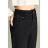 Mengshuya Women's High-Waist Black Cropped Straight-Leg Jeans