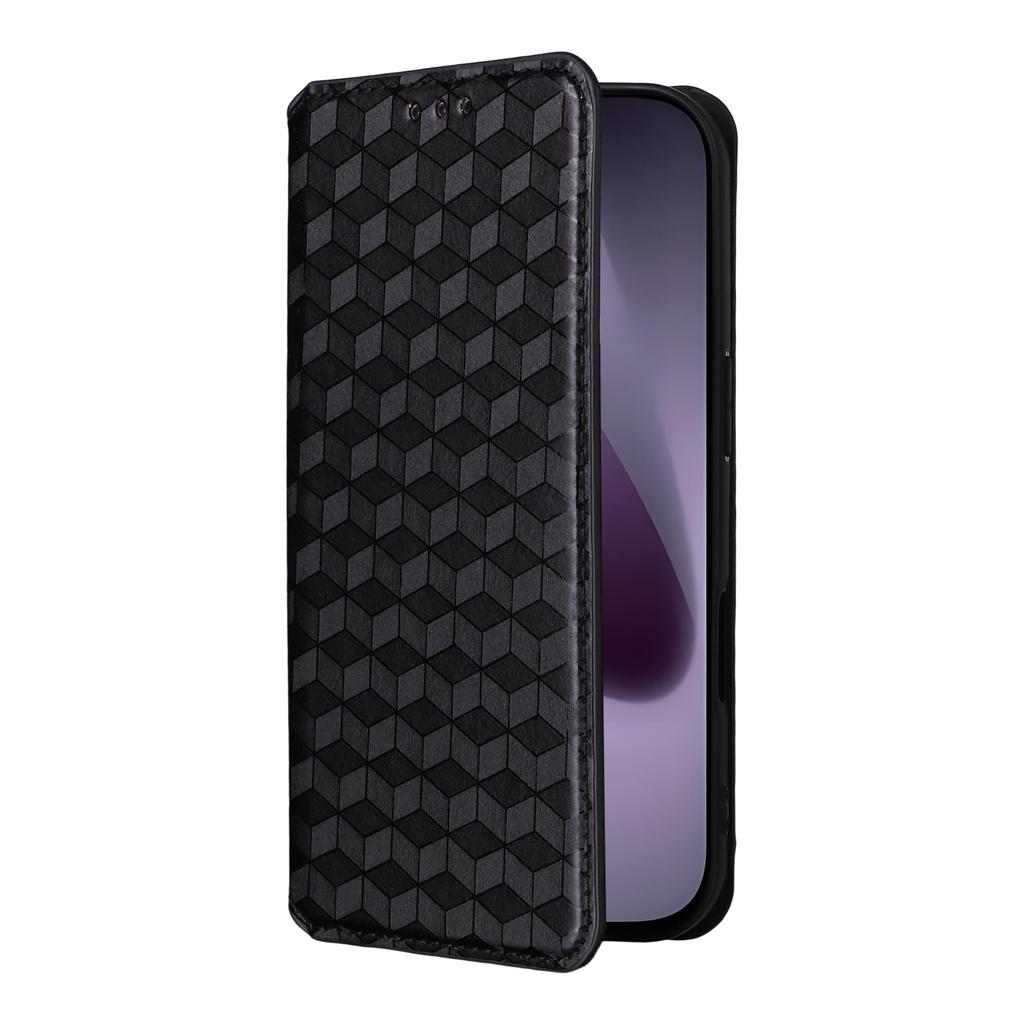 For iPhone 17 Pro Case Wallet Rhombus Imprinted Leather Phone Cover