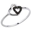 Silver Ring 'Love' Black White