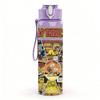 1PC Vintage Comic Book 750ml sports water bottle leakproof straw lid outdoor office home