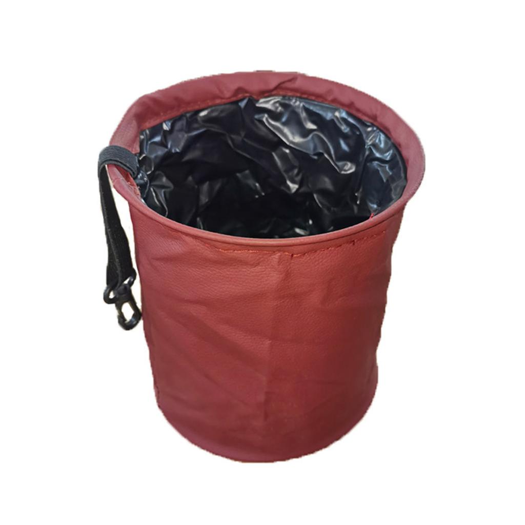 Foldable Hanging Car Trash Can Car Trash Bag Car Trash bin PU Leather Car Organizer For Waste Organizers
