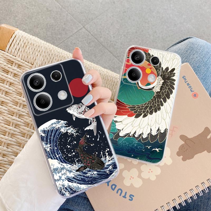 Роскошный белый чехол-журавль для iPhone Samsung A55 M34 S24 Xiaomi Redmi 13 Pro 14C Huawei Honor противоударный бампер для телефона TPU с защитой от царапин прозрачная задняя крышка