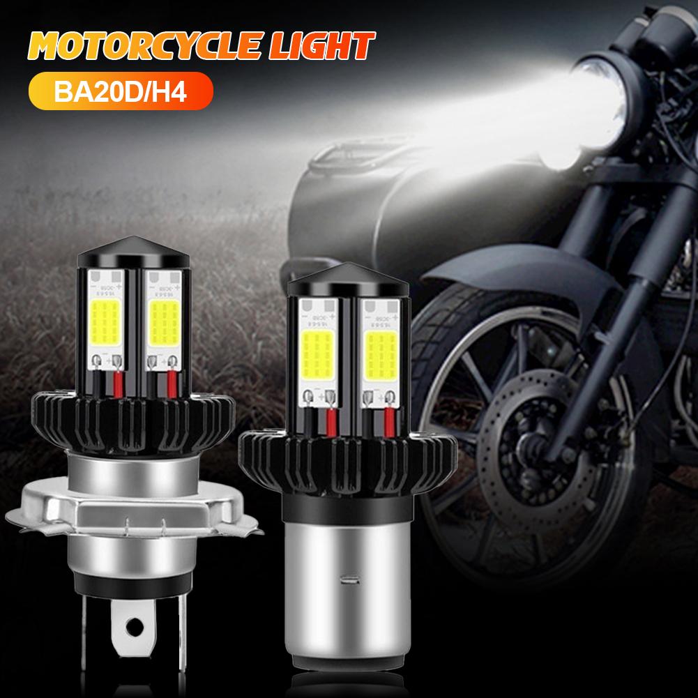 Фара для мотоцикла светодиодная BA20D H6 H4 лампы дальнего и ближнего света Moto LED лампа для фары мотоцикла 6000K белый 12V 1200LM