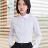 New Women's Spring & Summer White Long-Sleeve Professional Shirts In Plus Sizes