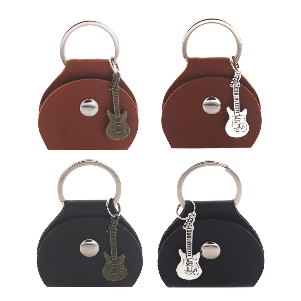 Портативный брелок-держатель для медиаторов из ПУ кожи, чехол для медиаторов с подвеской, сумка для хранения гитарных медиаторов, прост в использовании