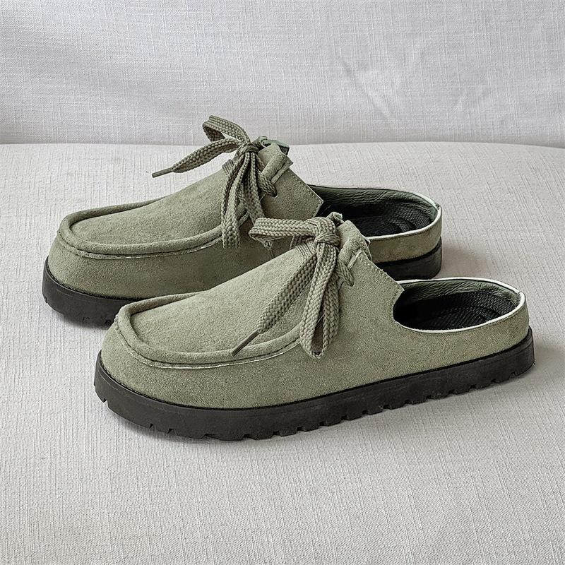 Новые мужские тапочки манго голова обувь кенгуру полушлепки ленивые с одним педальным мешком голова шлепки доска обувь мужской тренд Z509