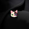1 шт. Корсаж Изысканная булавка для свитера Маленькая акриловая мультяшная разноцветная брошь-кошка, инкрустированная бриллиантами