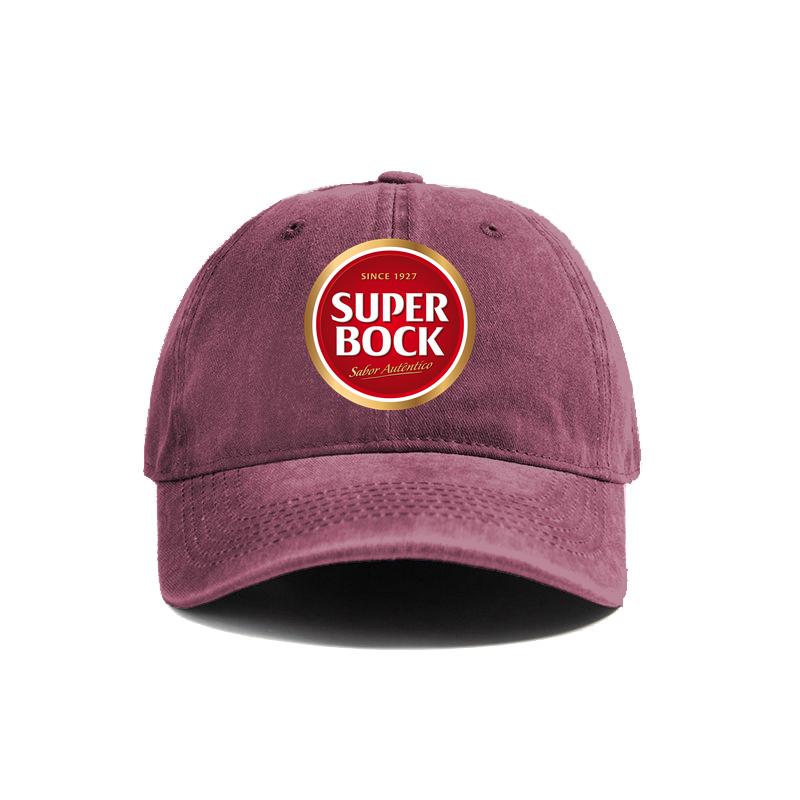 Кепка бейсболка Super Bock с потертостями Крутая Унисекс Ретро Для улицы Летняя Регулируемая Папина Шляпа Super Bock с 1927 года