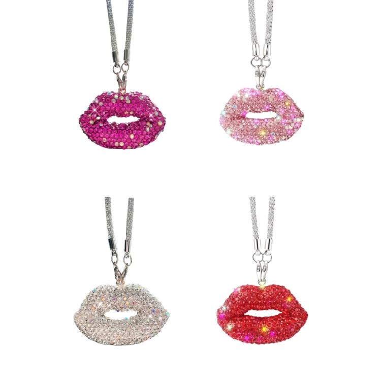 Exciting Lip Crystal Car Rear View Mirror Ornament Stylish Hanging Pendant fashion auto Ornament Colorful for Women