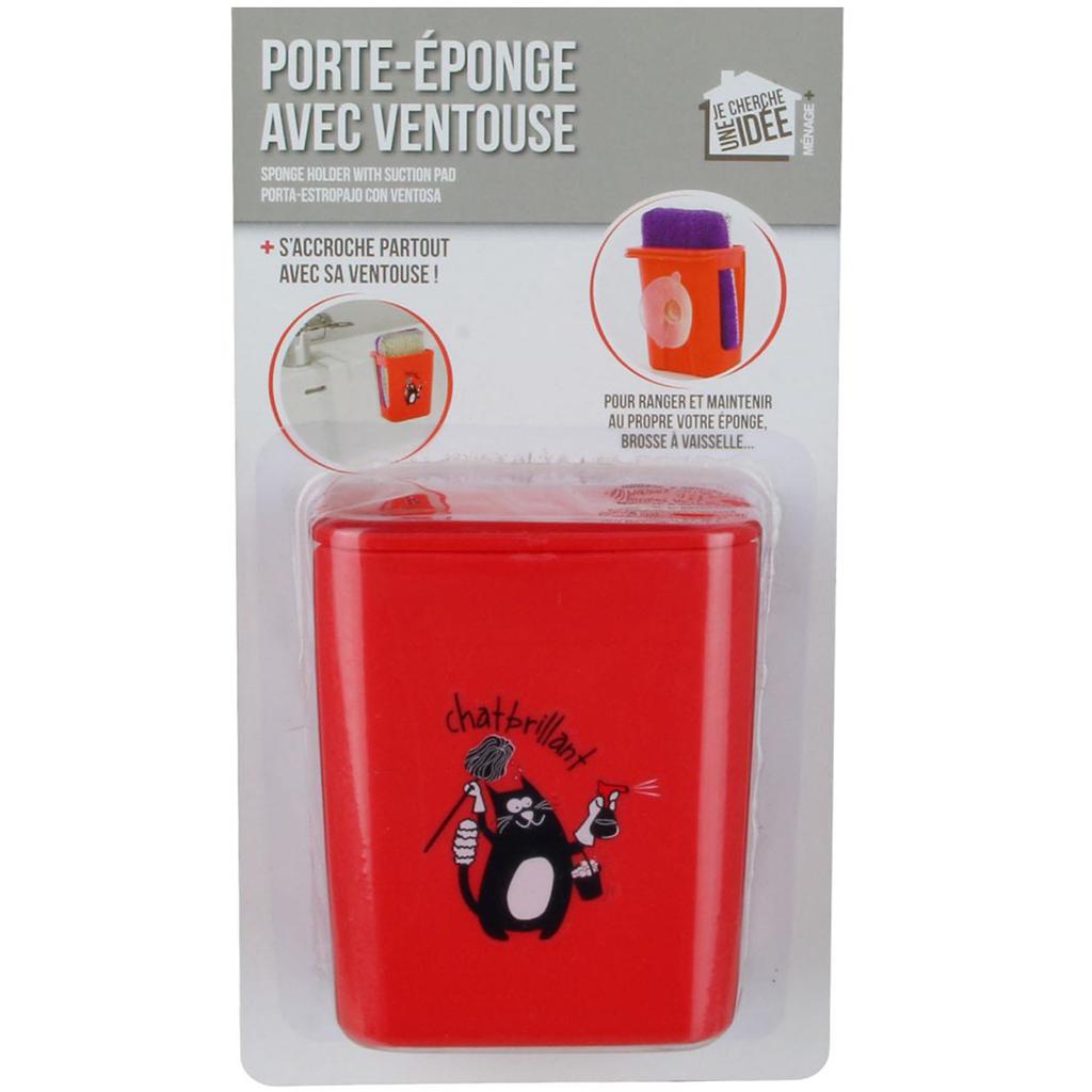 Les Trésors De Lily [Q4788] — Держатель для губки «Кошки» красный (блестящий кот) — 8,5х10х7 см.