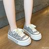 Модный трендовый дизайн Женские парусиновые туфли Весенние новые на толстой подошве Кеды Повседневные Универсальные Спортивные Одинарные туфли Zapatos De Mujer