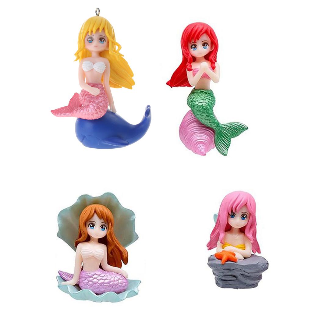 Aquariums Plastic Ornaments Small Floating Mermaid Decorations Betta Fish Tanks Accessories Landscape Decors 2.6" High