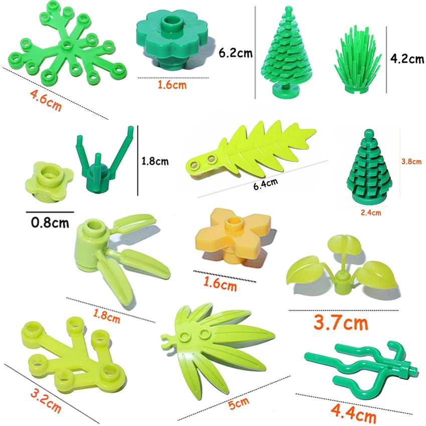 Растения Аксессуары MOC Город Сосна Ветка Куст Трава Цветок Строительные Кирпичики 3741 4727 4728 6148 6255 30093 30176 33291