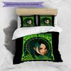 3pcs Duvet Cover Set (1*Duvet Cover + 2*Pillowcase, Without Core), Billie Eilish Print Bedding Set, Bedroom Decor, All‑Season, Birthday Gift