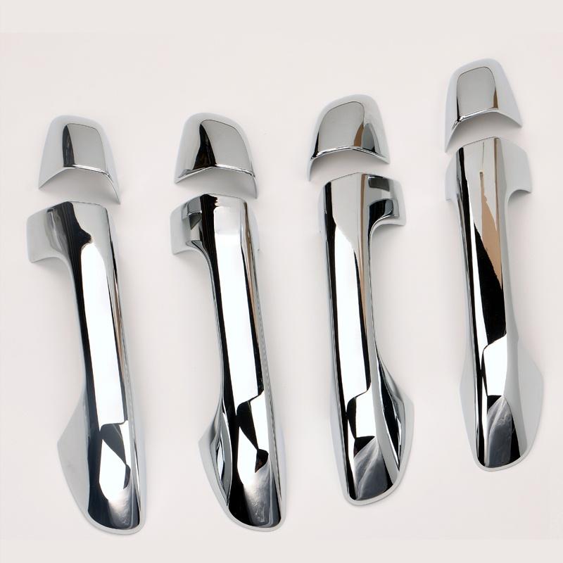 For Kia Rio 2018 Carbon Fiber Chrome Car Door Handle Cover Decor Trim Sticker Styling