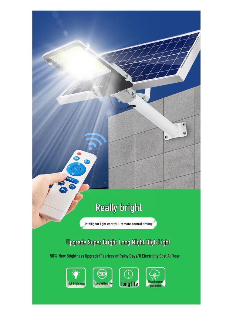 Сверхяркий водонепроницаемый светодиодный солнечный уличный и дворовый фонарь для наружного использования