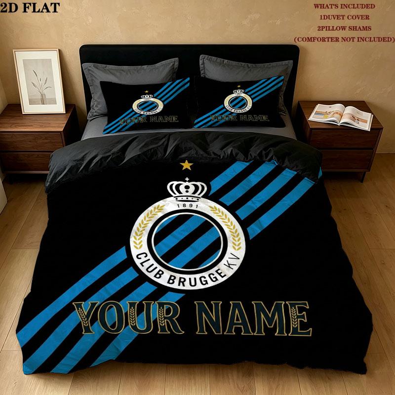 Club Brugge Kv Custom Name Pattern Bedding Quilt Set Quilt Cover Pillowcase Home Gift(1 * duvet cover + 2 * pillowcase, without core)