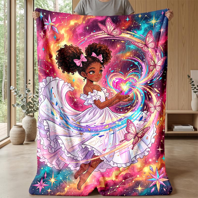 Butterfly Dreams in Pastel blanket Personalized Name Flannel Blanket Soft Cozy Plush Throw for Sofa Bed Lightweight Home Decor