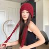 Warm Ear Protecting Woolen Hat Autumn and Winter Hand Knitted Hollow Baotou Hat Women's Ethnic Style Tassel Pullover Knitted Hat