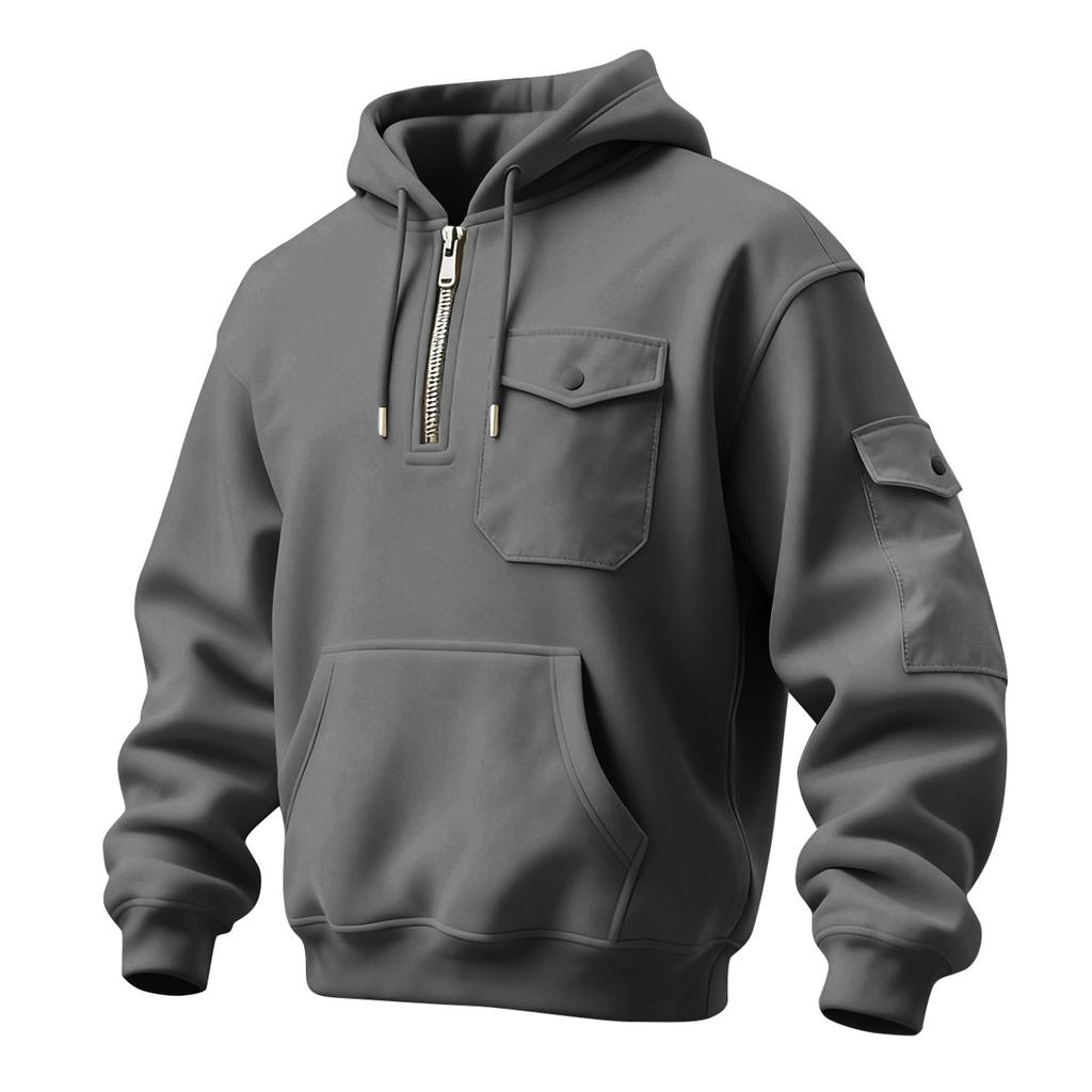 Men's Solid Color Sweatshirt Hoodie Men's Sports Large Size Casual Sweatshirt