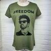 Футболка George Michael Freedom приталенная - Оливковый - Оригинальная унисекс футболка