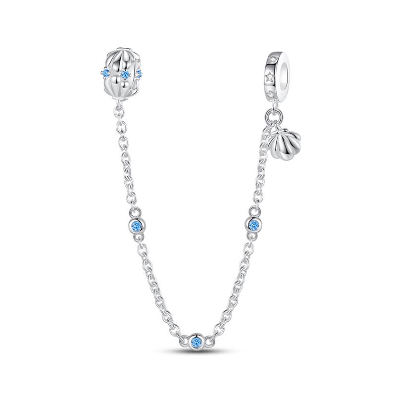 Top Sale Safety Chain 925 Sterling Silver Sun Moon And Stars Safety Chain Fits Pandora Bracelet Fine Women For Fashion Jewelry